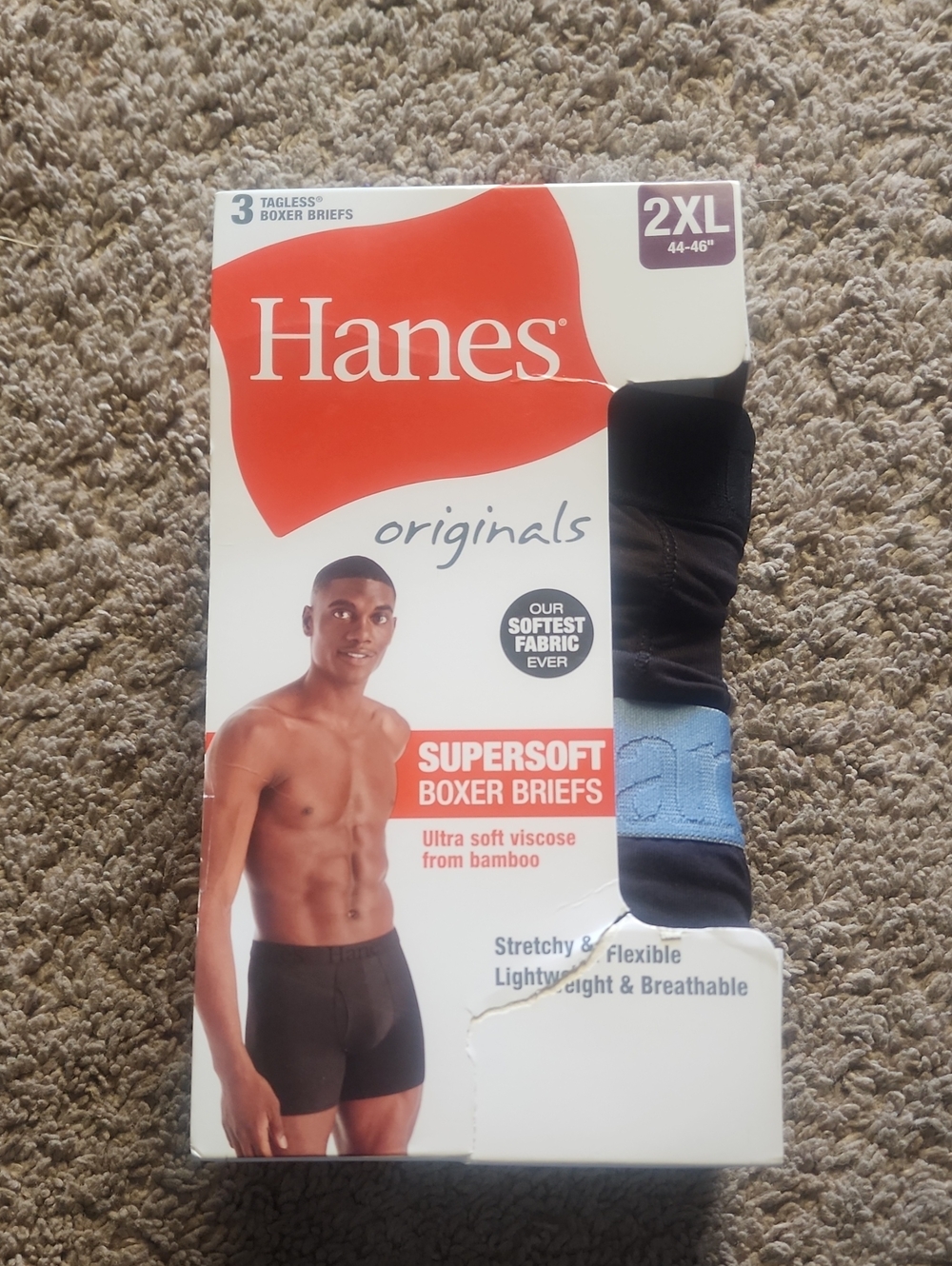 Hanes Men's Black Stretch Boxer Briefs - 3 Pack